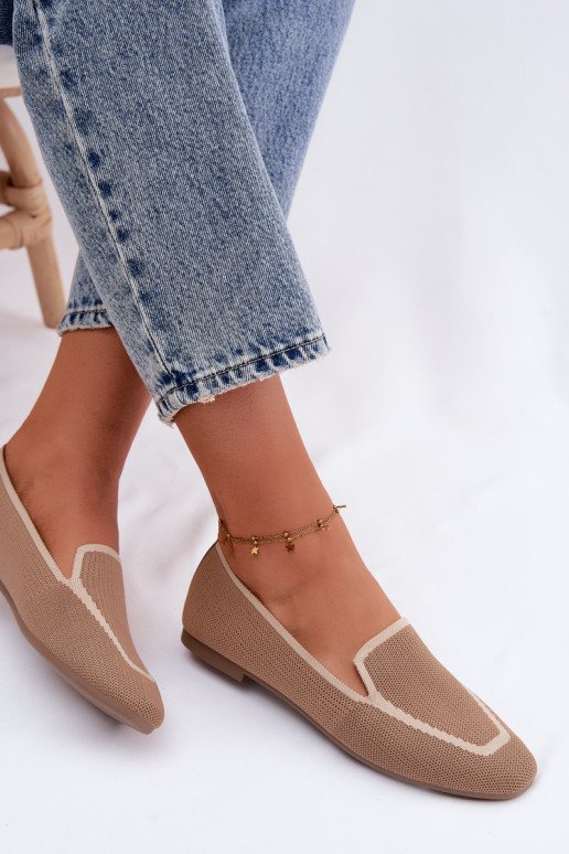 Textilmokassins gleichschenklig braune Farbe Selisa