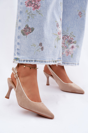 Damensandalen mit dünnen AbsätzenLamóZuką Beige Relmira