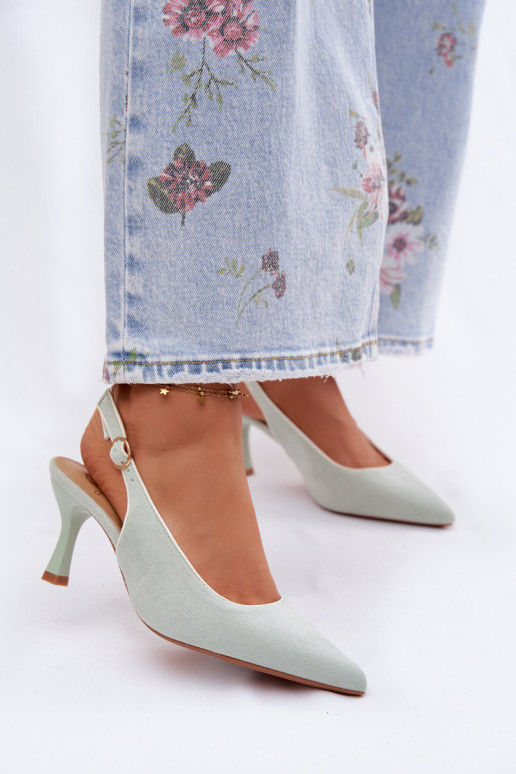 Damen Sandalen mit dünnen Absätzen in Mintfarbe Relmira