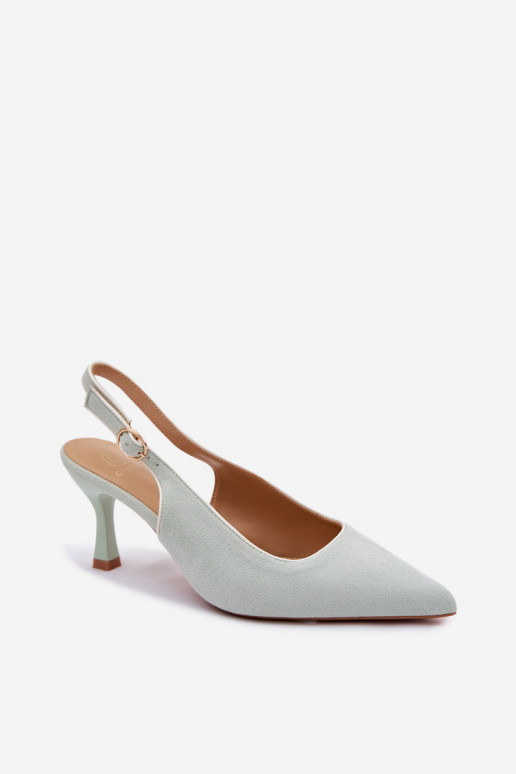 Damen Sandalen mit dünnen Absätzen in Mintfarbe Relmira