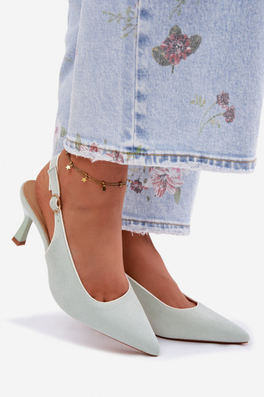 Damen Sandalen mit dünnen Absätzen in Mintfarbe Relmira