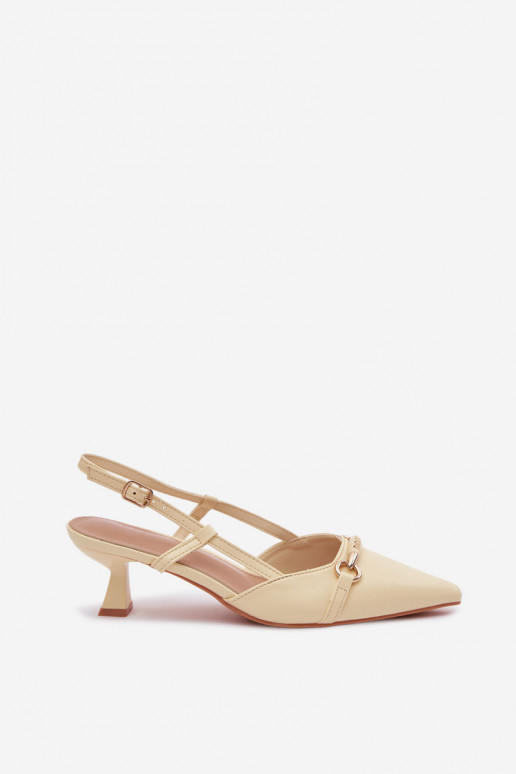 Damen Sandalen mit spitzen Absätzen in gelber Farbe Felessa