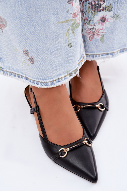 Damensandalen mit Absätzen Ze Szpiczastymi Noskami schZuarze Farbe Felessa