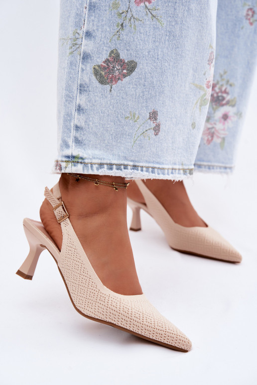  Sandalen mit hohen Absätzen Beige Delessa