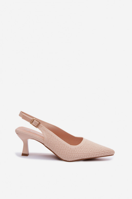  Sandalen mit hohen Absätzen Beige Delessa