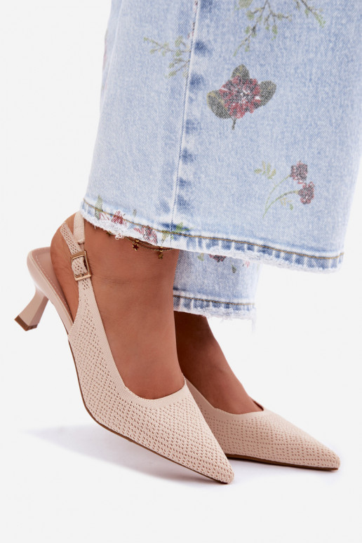  Sandalen mit hohen Absätzen Beige Delessa