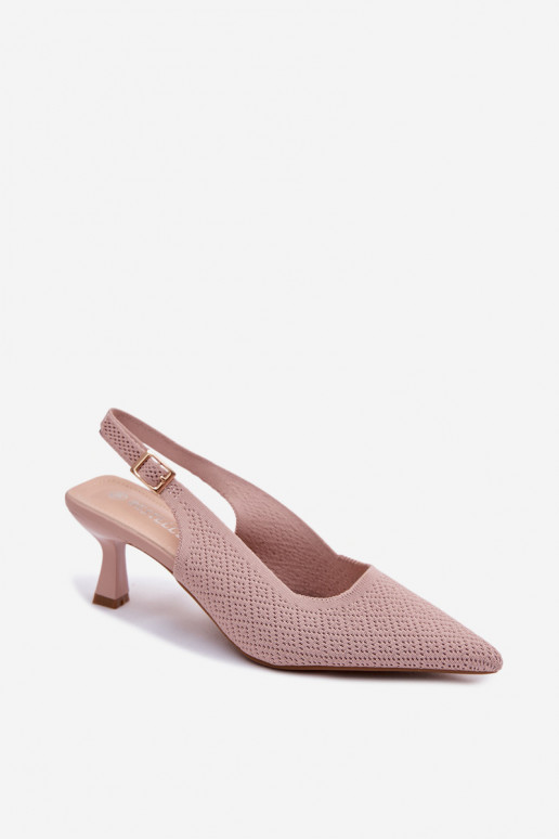  Sandalen mit hohen Absätzen pinke Farbe Delessa