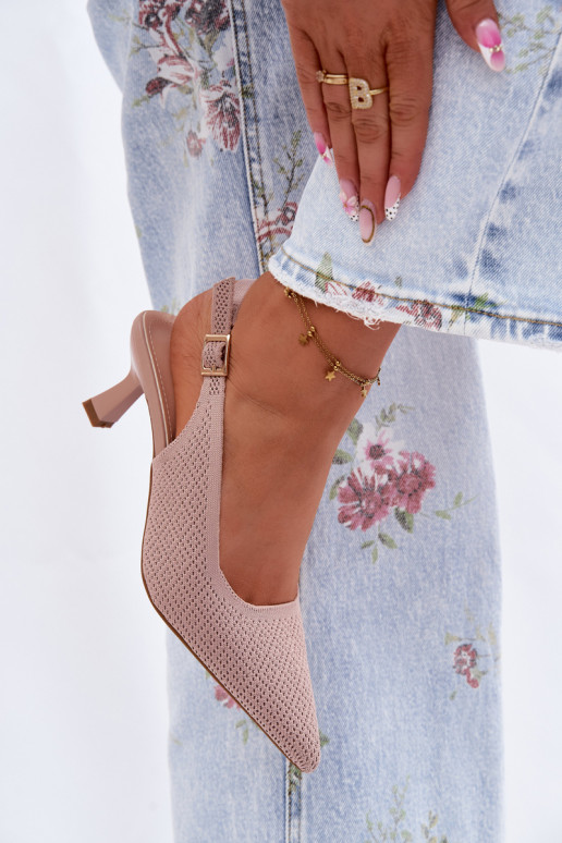  Sandalen mit hohen Absätzen pinke Farbe Delessa