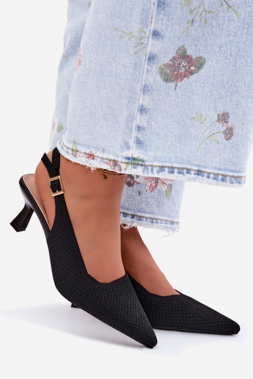  Sandalen mit hohen Absätzen schZuarze Farbe Delessa