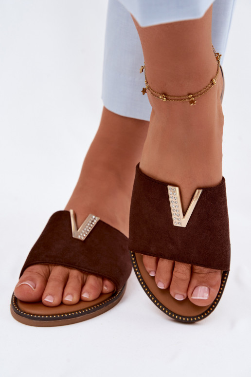 Hausschuhe FrauenZuohnung Mit Dekorationen Detalem V CzekoladoZue Nelmira