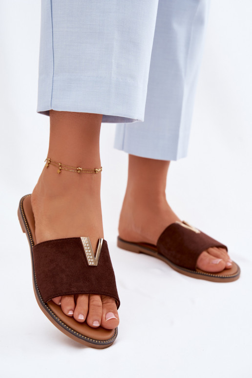 Hausschuhe FrauenZuohnung Mit Dekorationen Detalem V CzekoladoZue Nelmira