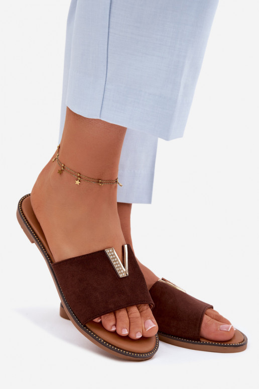 Hausschuhe FrauenZuohnung Mit Dekorationen Detalem V CzekoladoZue Nelmira