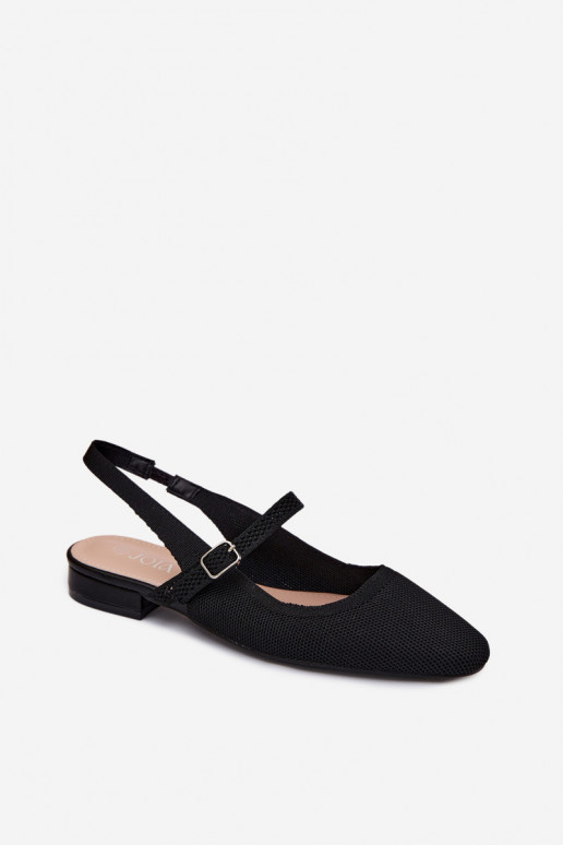Schwarze Damenballettschuhe mit Riemchen Selrene
