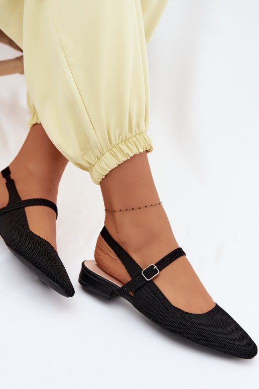  Sandalen Ballerinas Feminin mit Riemen schZuarze Farbe Selrene