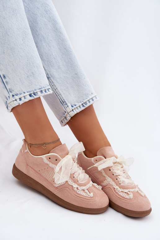 Rosa Damen-Sneaker mit Schnürsenkeln Ilrene
