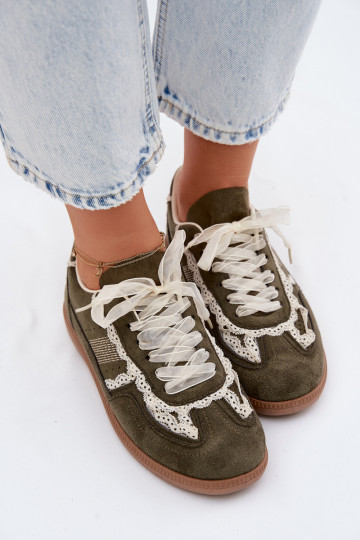 Grüne Damen-Sneaker mit Schnürsenkeln Ilrene