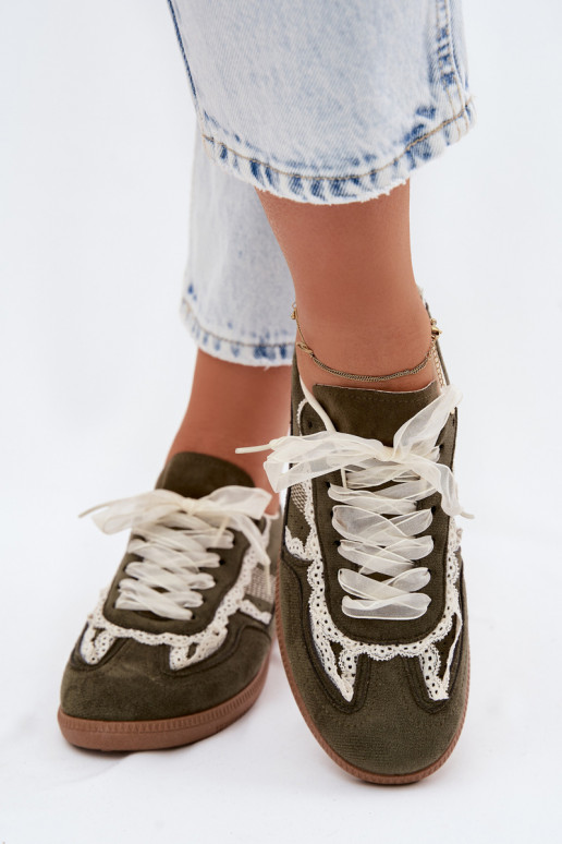 Grüne Damen-Sneaker mit Schnürsenkeln Ilrene