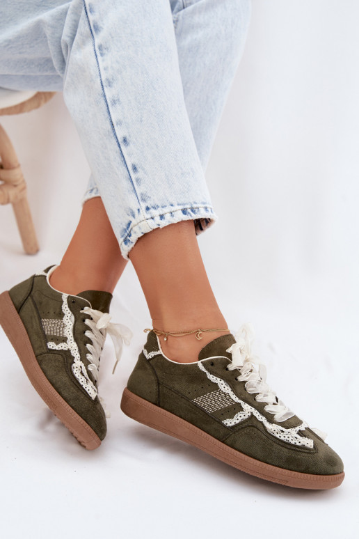 Grüne Damen-Sneaker mit Schnürsenkeln Ilrene