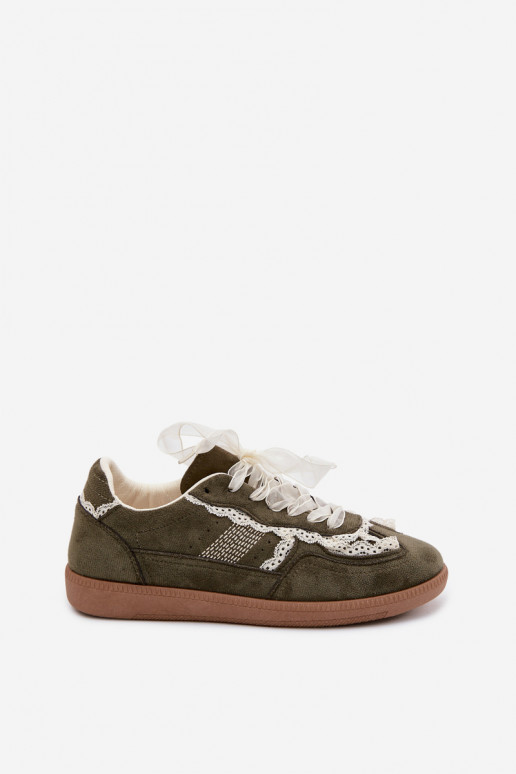 Grüne Damen-Sneaker mit Schnürsenkeln Ilrene