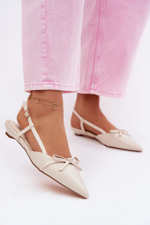 DamensandalenImitacji Skóry Auf niedrigem Absatz elfenbeinfarbe Jelmera