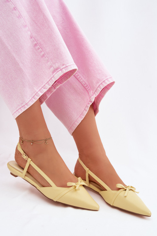 DamensandalenImitacji Skóry Auf niedrigem Absatz gelbe Farbe Jelmera