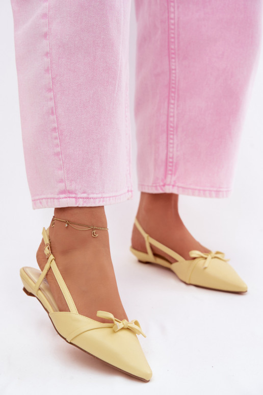 DamensandalenImitacji Skóry Auf niedrigem Absatz gelbe Farbe Jelmera