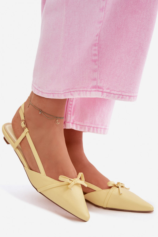 DamensandalenImitacji Skóry Auf niedrigem Absatz gelbe Farbe Jelmera