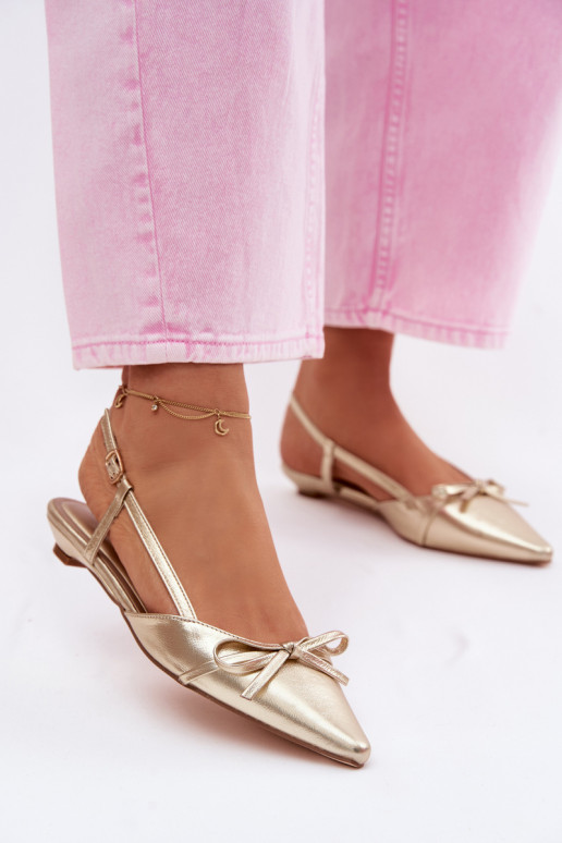 DamensandalenImitacji Skóry Auf niedrigem Absatz goldene Farbe Jelmera