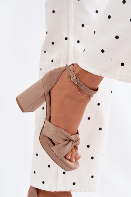 Damen-Sandalen mit hohen AbsätzenImitacji aus INildlederu Beige Rosetta