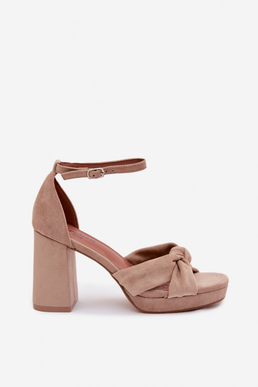 Damen-Sandalen mit hohen AbsätzenImitacji aus INildlederu Beige Rosetta