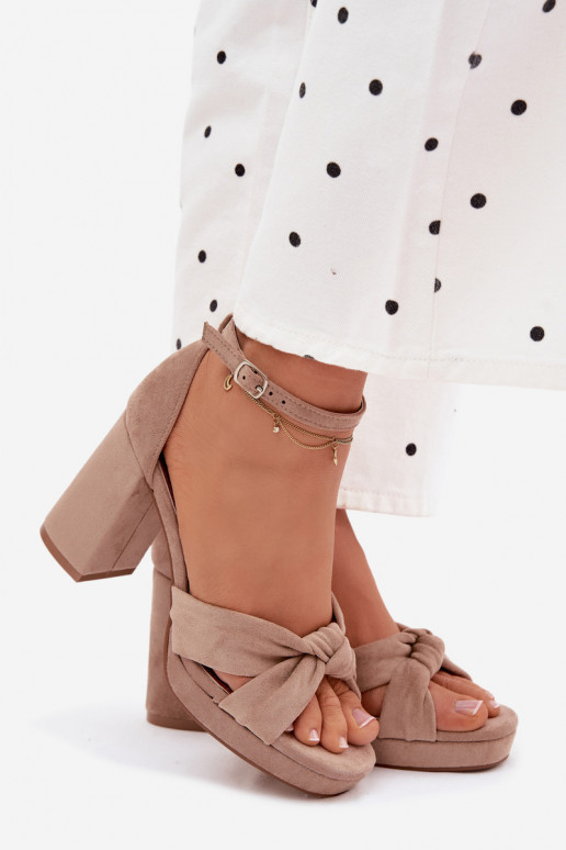 Damen-Sandalen mit hohen AbsätzenImitacji aus INildlederu Beige Rosetta