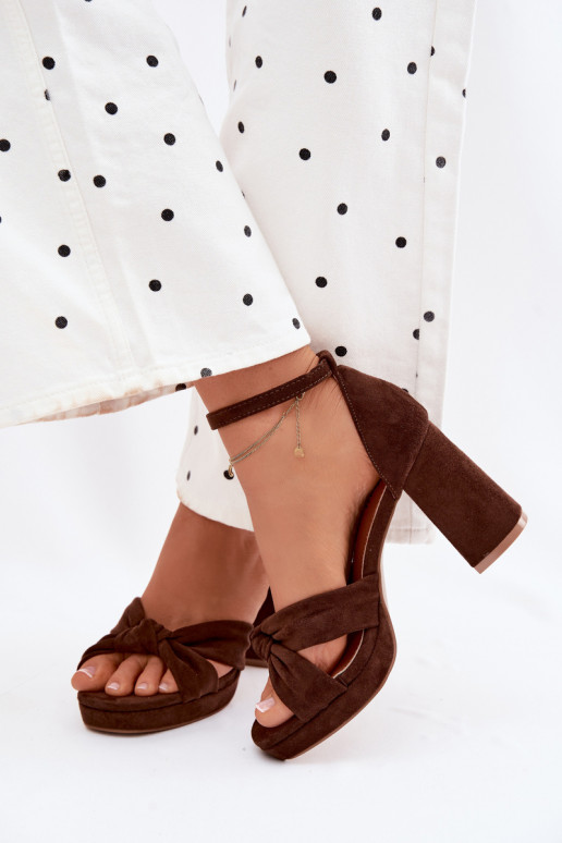 Damen-Sandalen mit hohen AbsätzenImitacji aus INildlederu CzekoladoZue Rosetta