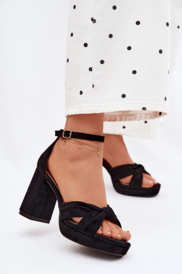 Damen-Sandalen mit hohen AbsätzenImitacji aus INildlederu schZuarze Farbe Rosetta 2