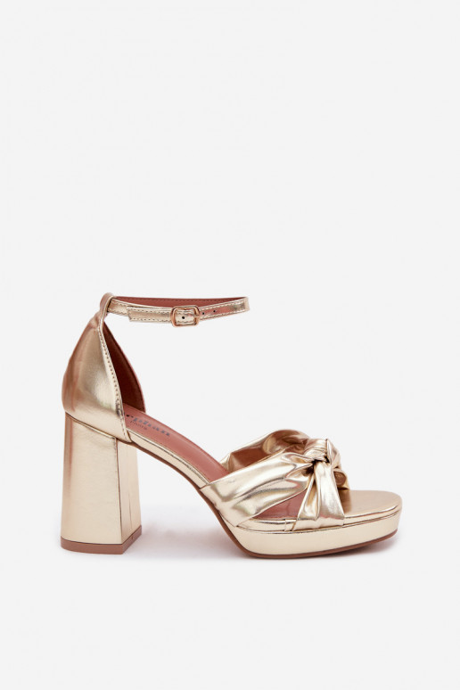 Goldene High-Heels Sandalen aus Kunstleder Rosetta