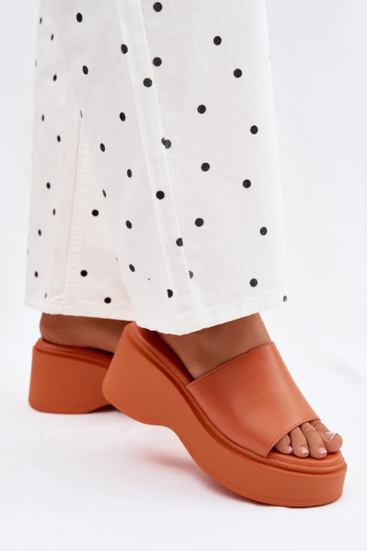 Damen orange Plattformslipper Virelia