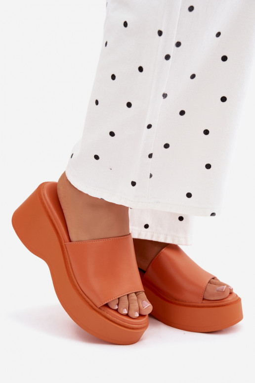 Damen orange Plattformslipper Virelia