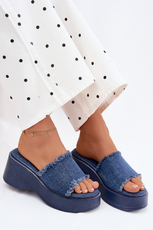 Damen Denim Plattformslipper Virelia