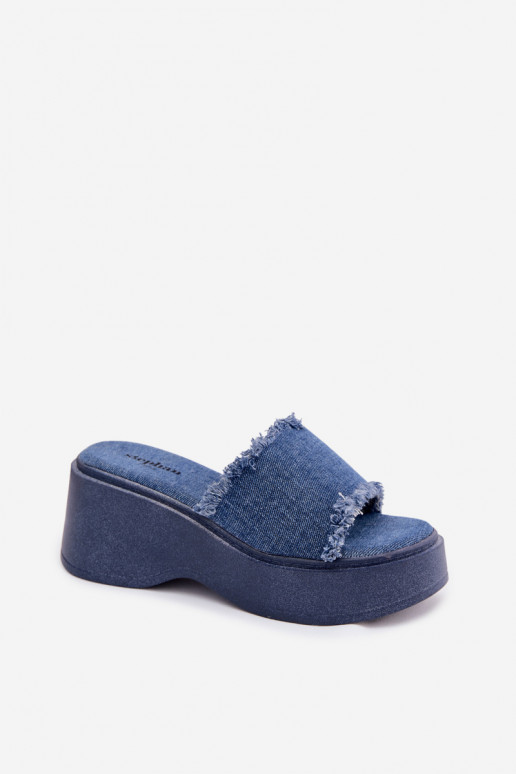 Damen Denim Plattformslipper Virelia