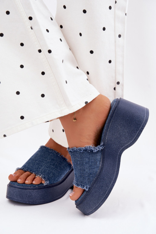 Damen Denim Plattformslipper Virelia