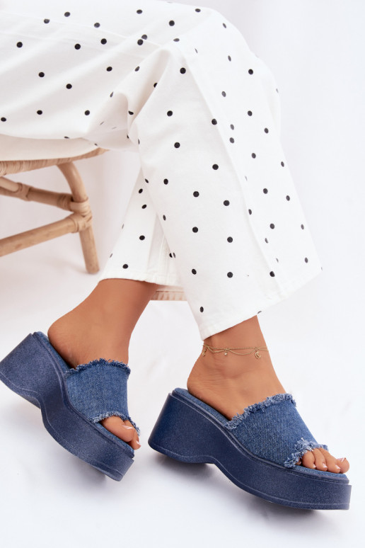 Damen Denim Plattformslipper Virelia