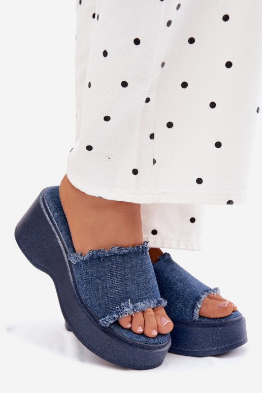 Damen Denim Plattformslipper Virelia