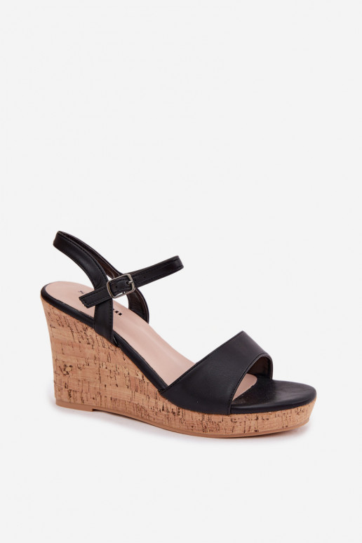 Damen schwarze Plattformsandalen Clarabella
