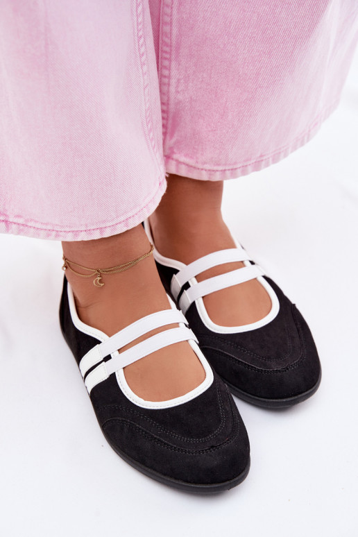 Ballerinas Sportlicher StilElastycznymi Paskami schZuarze Farbe Donatella