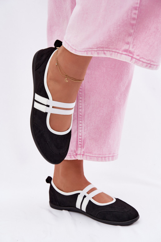 Ballerinas Sportlicher StilElastycznymi Paskami schZuarze Farbe Donatella