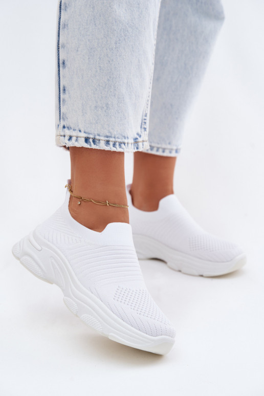 Weiße Damen-Slipper-Sportschuhe Floraine