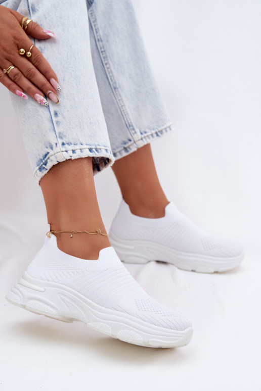 Weiße Damen-Slipper-Sportschuhe Floraine