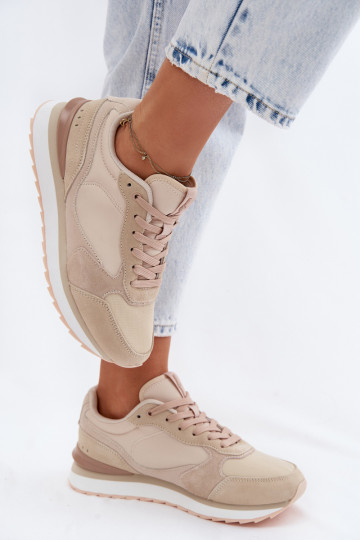 Sandfarbene Damen-Sneaker aus Wildleder McArthur MA2512IN