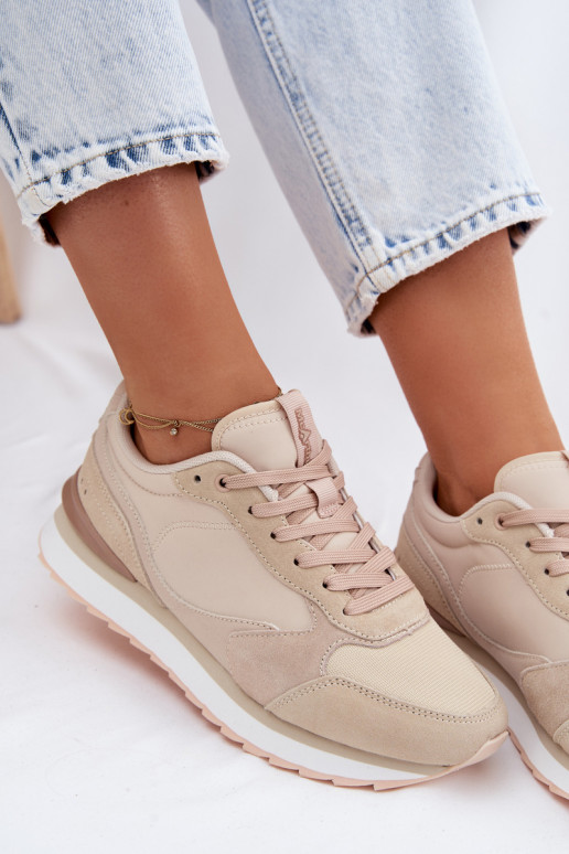 Sandfarbene Damen-Sneaker aus Wildleder McArthur MA2512IN