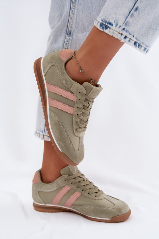 aus INildleder Sneakers Stilvollllschuhe Turnschuhe Feminin McArthur MA258IN grüne Farbe