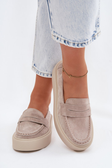 MokassinsErmöglichtturalnego aus INildlederu mit einer Plattform Vinceza 79594 Beige